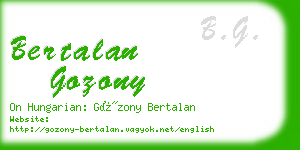 bertalan gozony business card